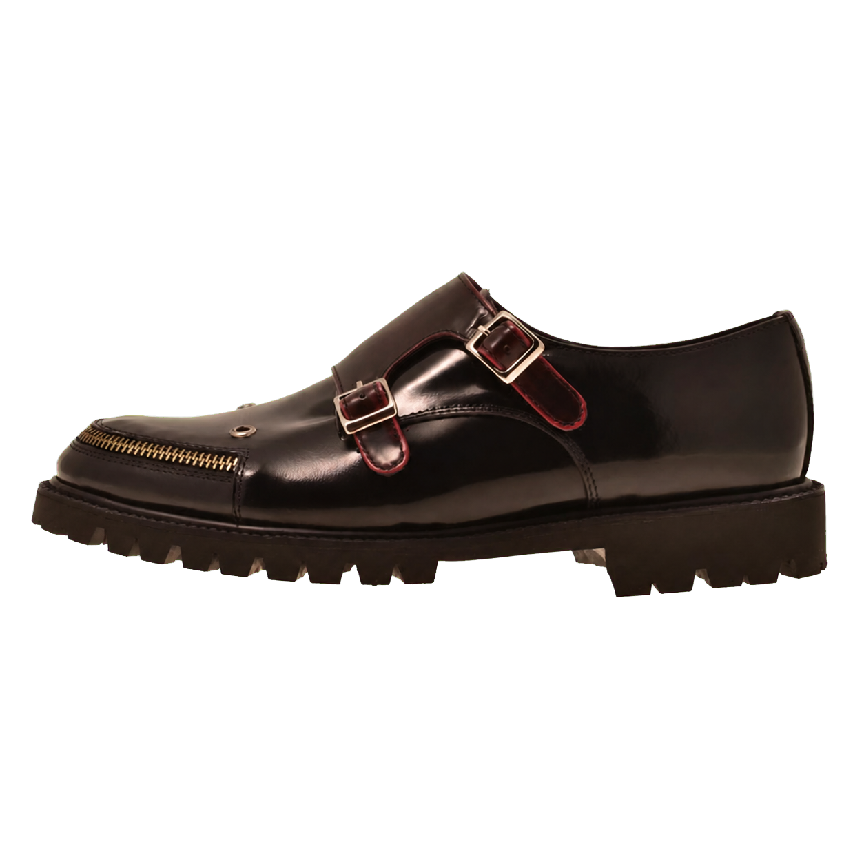 Joker Monk Strap Burgundy Black